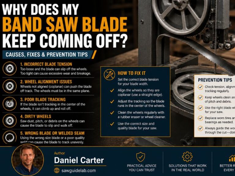 Why Does My Band Saw Blade Keep Coming Off? 10 Common Causes & Fixes