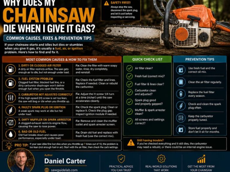 Why Does My Chainsaw Die When I Give It Gas? 9 Causes