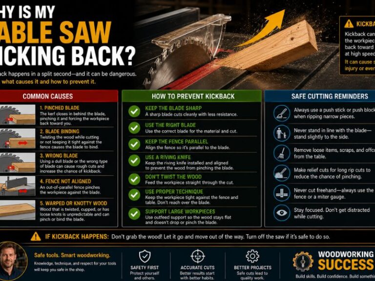 Why Is My Table Saw Kicking Back? 9 Causes and How to Stop It